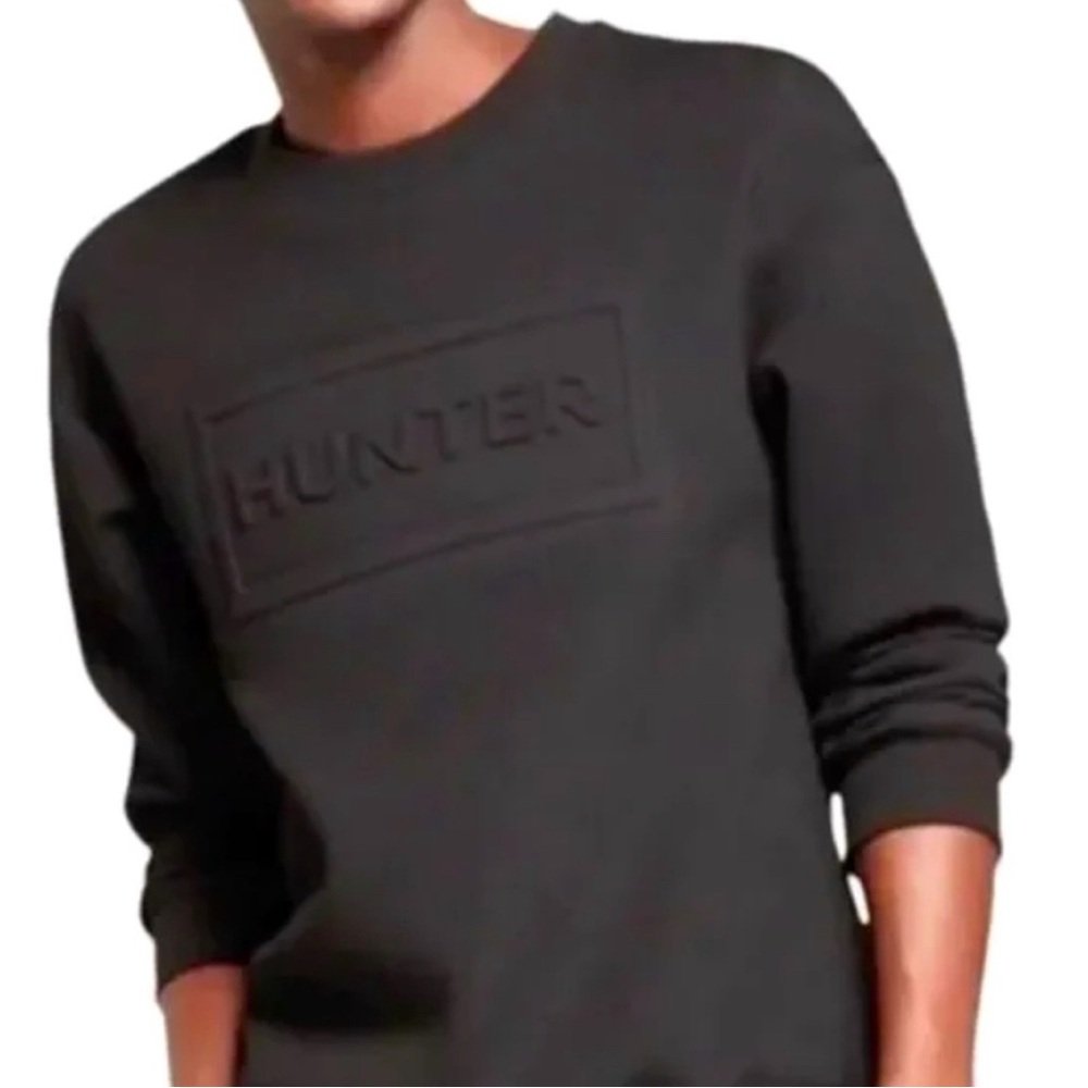 HUNTER Black Embossed Oversized Men’s Sweatshirt - Small